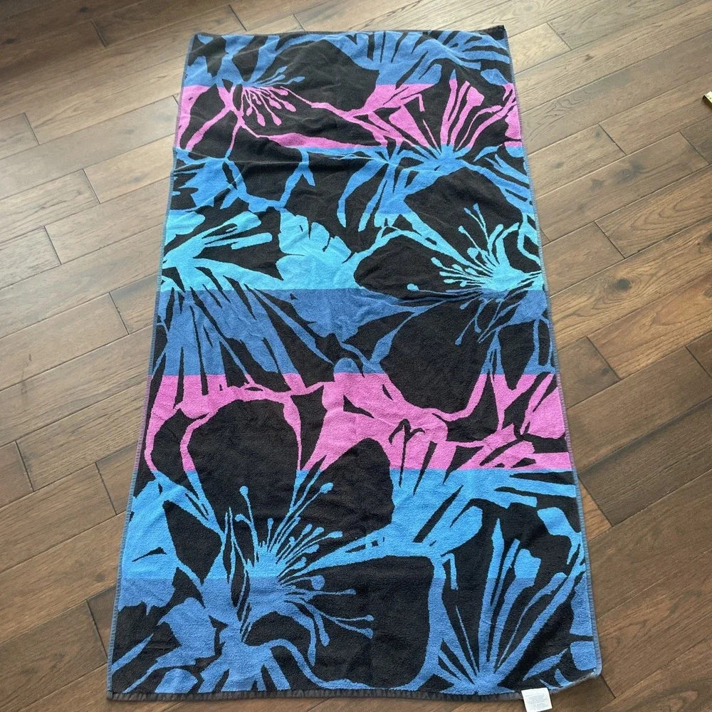 Resort Living Beach Towel Cotton Heavyweight 36X68 Pink Blue Black